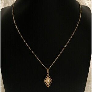 Vintage Sarah Coventry Pendant Necklace Brushed finish Mod Retro design